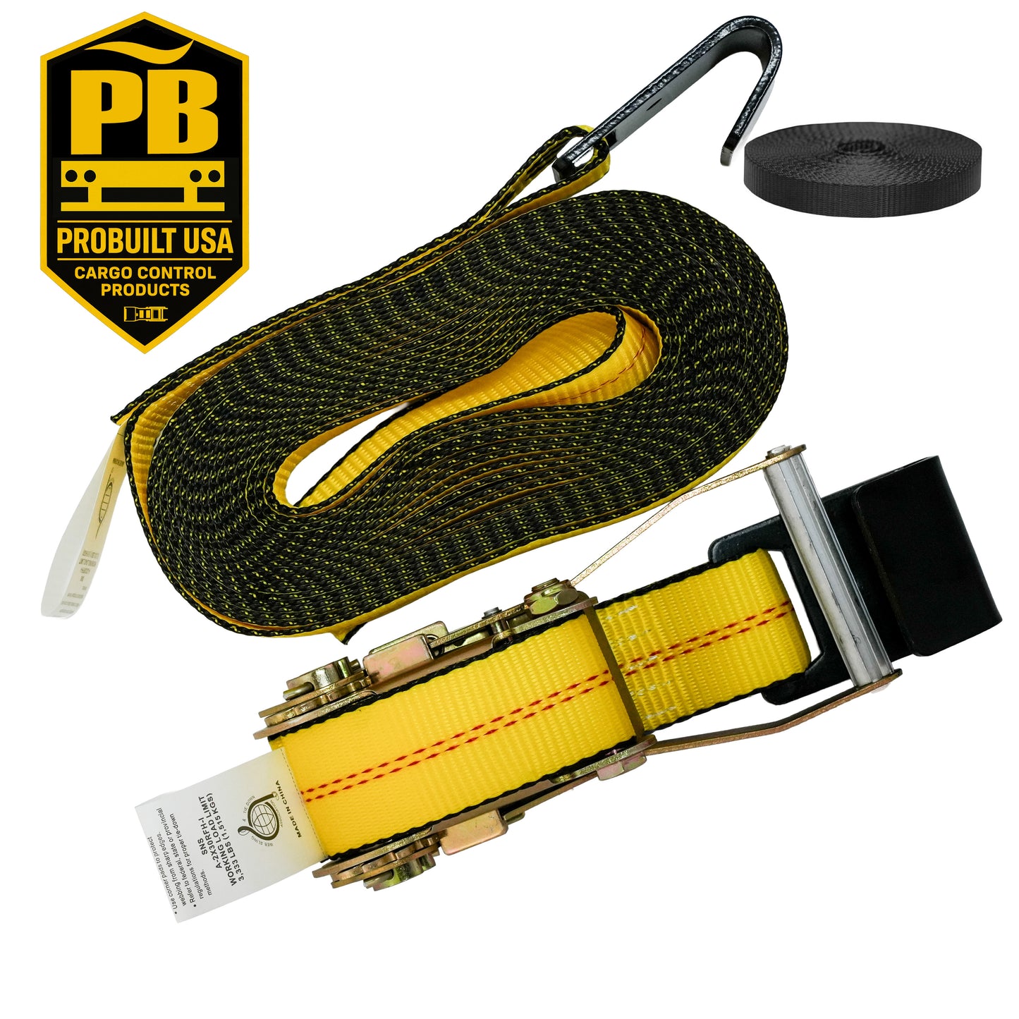 2" Webbing Ratchet Strap with Flat Hooks