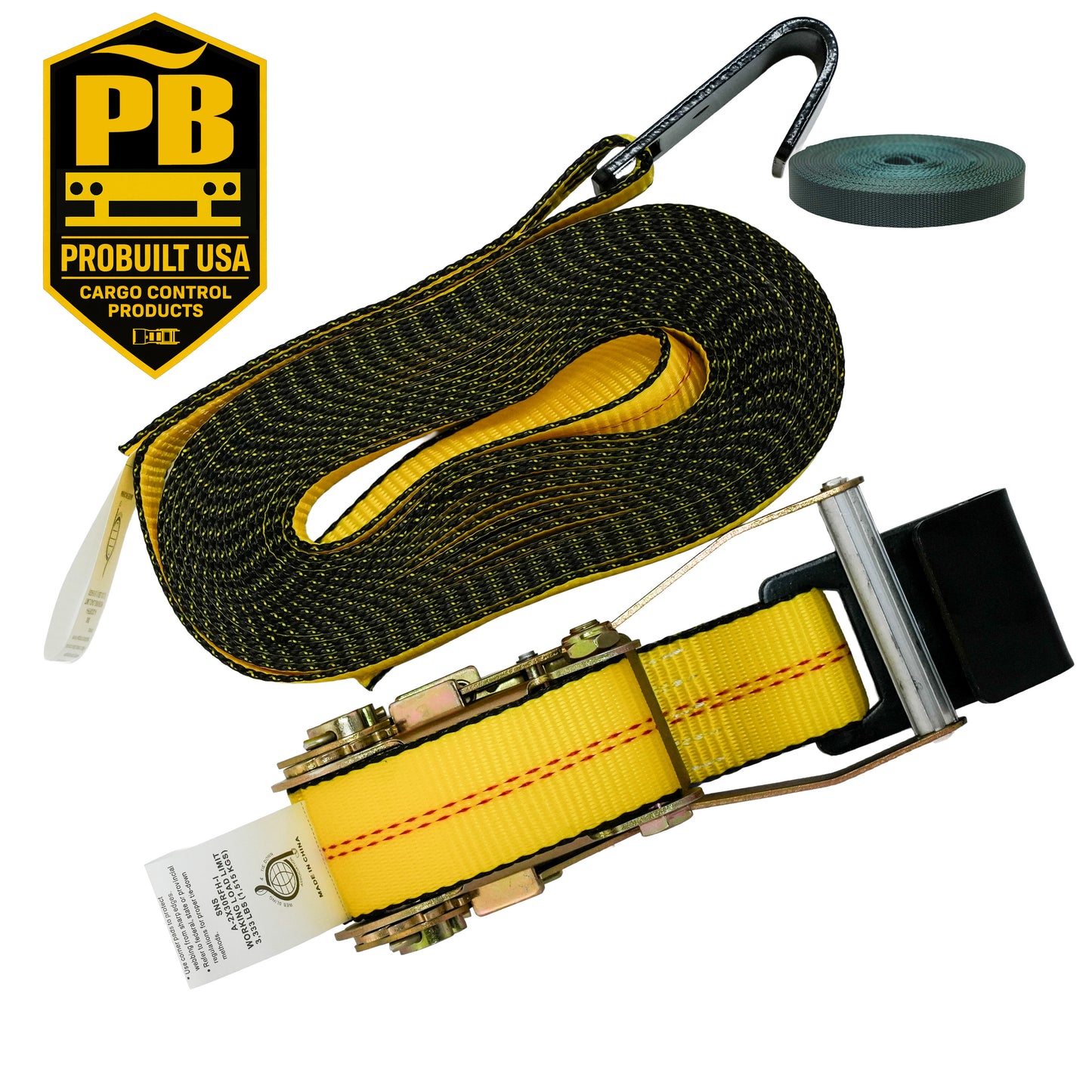 2" Webbing Ratchet Strap with Flat Hooks