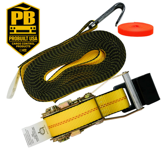 2" Webbing Ratchet Strap with Flat Hooks