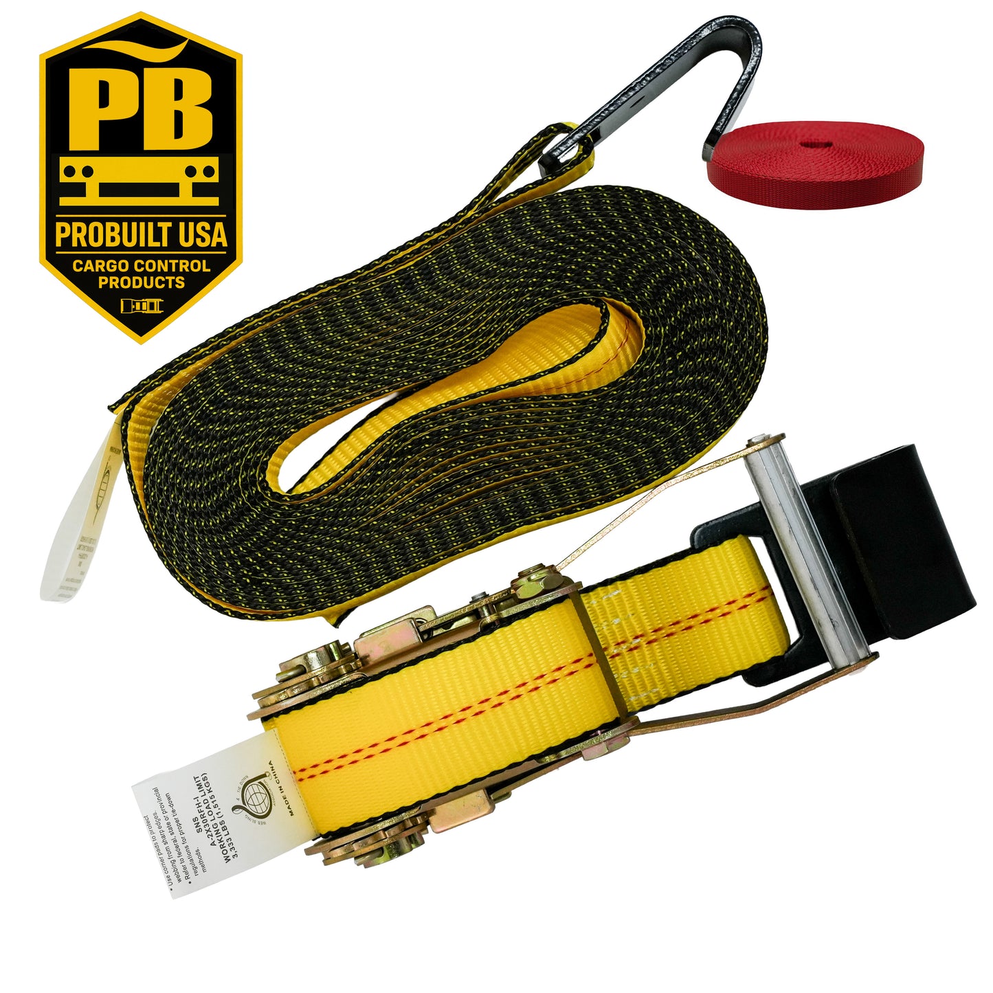 2" Webbing Ratchet Strap with Flat Hooks
