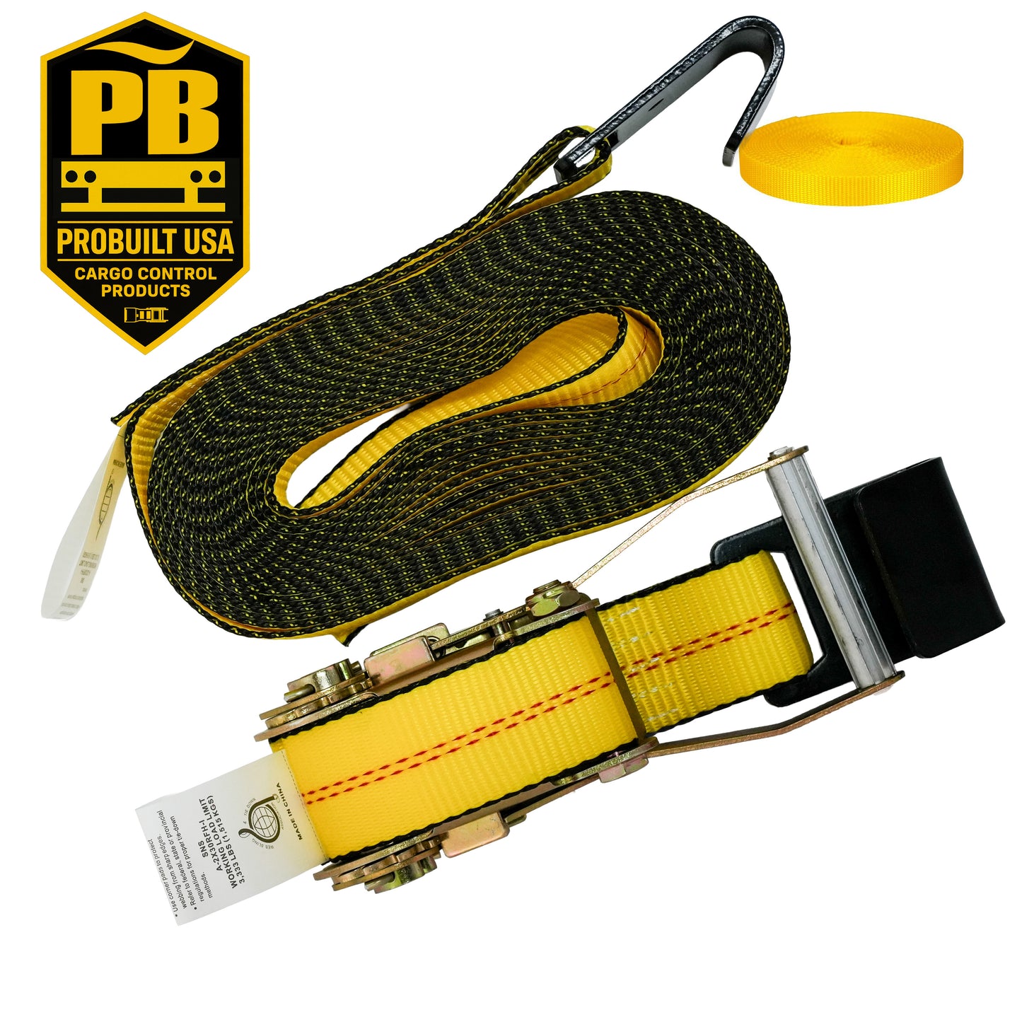 2" Webbing Ratchet Strap with Flat Hooks