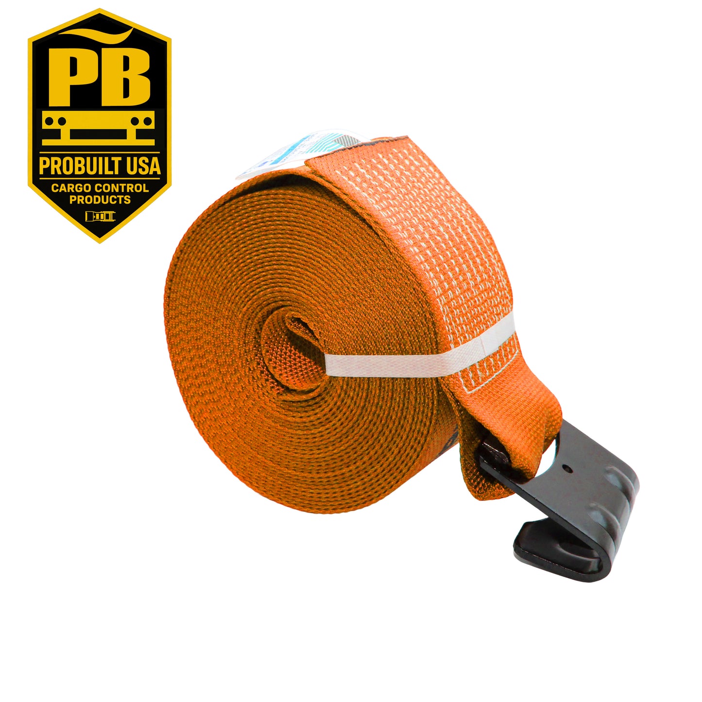Winch Strap 4" Webbing with Flat Hook Cargo Tie-Down
