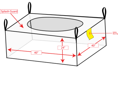 Concrete-Washout 40x40x24  Open/Flat 3000 LB Uncoated