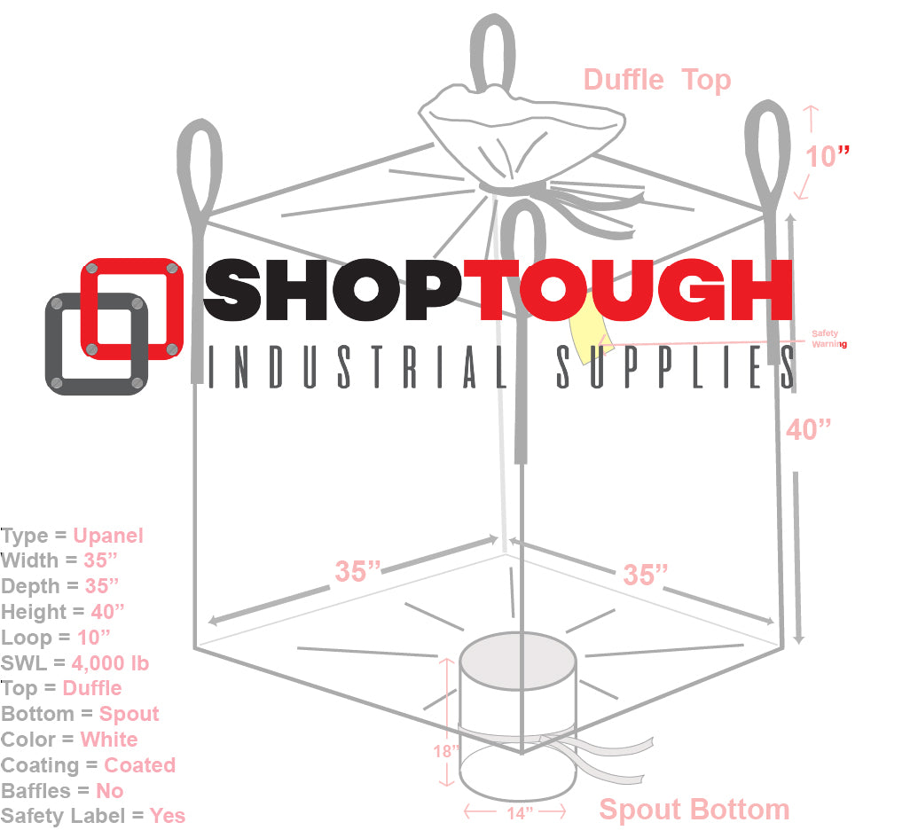35x35x45 4000 LB Coated Spout Top Spout Bottom