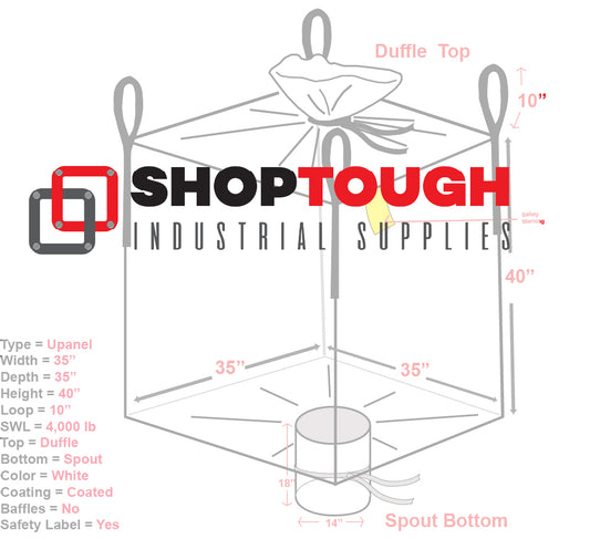 35x35x45 4000 LB Coated Spout Top Spout Bottom