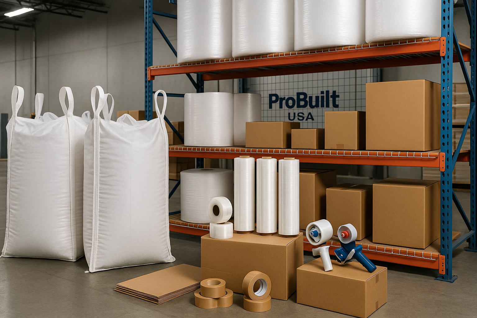 FIBC bags, packaging materials, stretch wrap, tape, and more — ready to ship for your warehouse, jobsite, or storefront. <strong>New inventory added regularly. Seconds, sales, and special buys. </strong>If we don’t have it, we’ll help you find it.