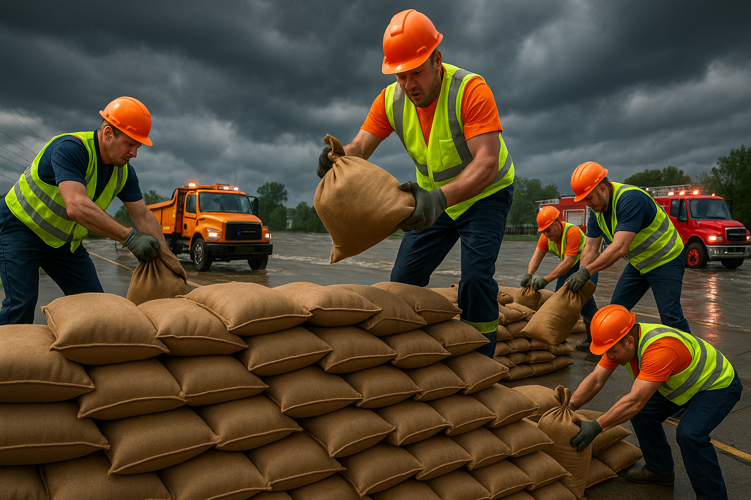 Sand bags in action
